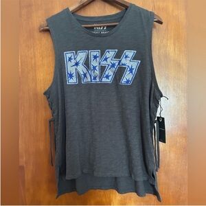 Lucky Brand Kiss Muscle Tee, Gray, Size Large